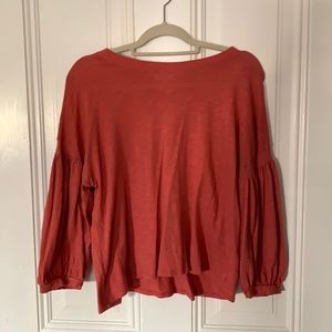 Mauve ruffled quarter sleeve shirt -women’s